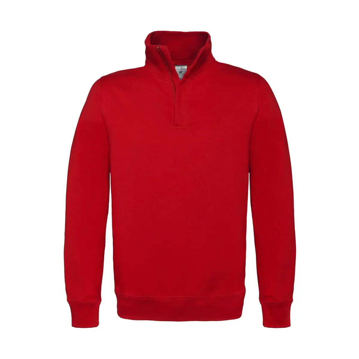 B&C ID.004 Cotton Rich 1/4 Vetoketju College - Punainen / S - Yritystekstiilit