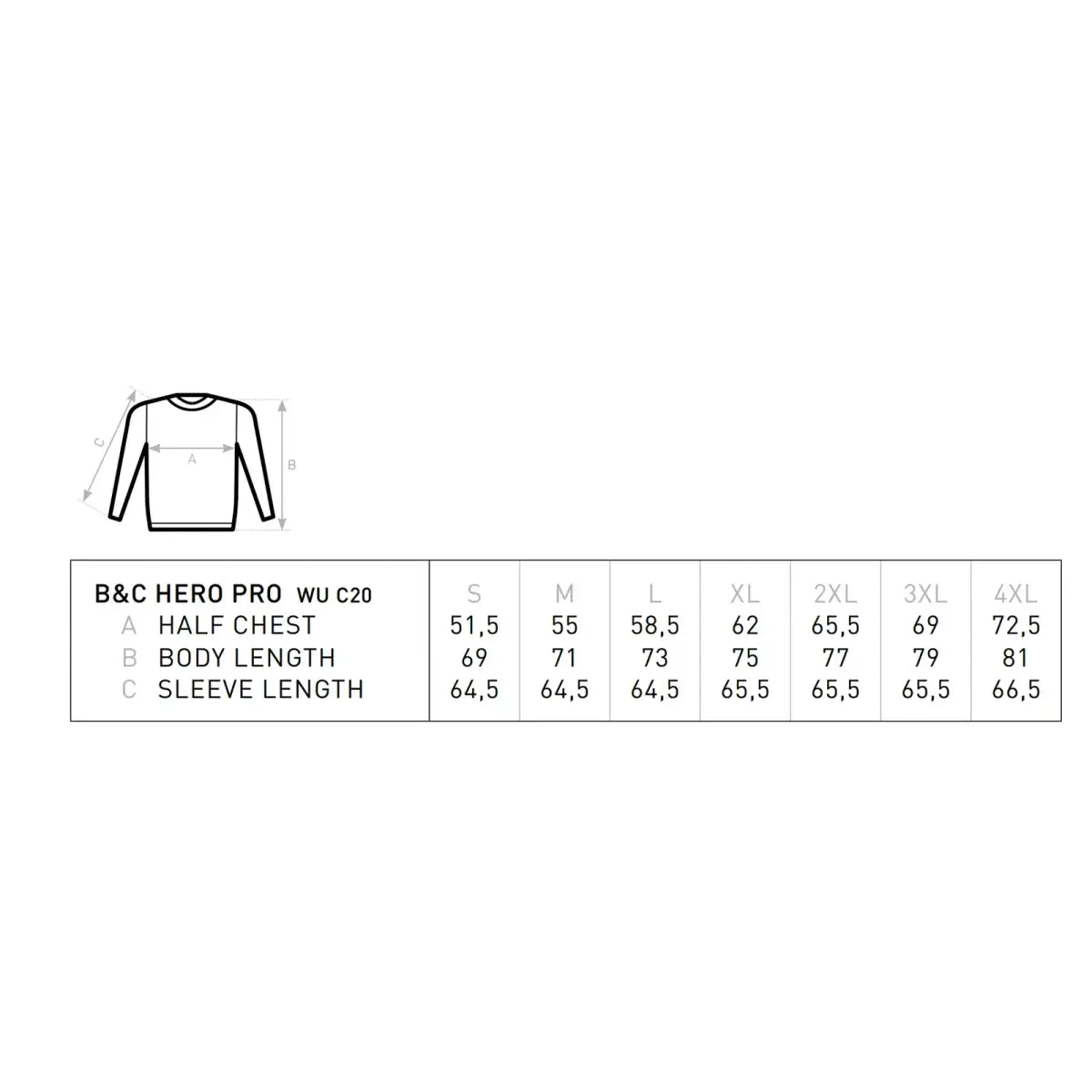 B&C Pro Hero Pro Workwear College - Yritystekstiilit