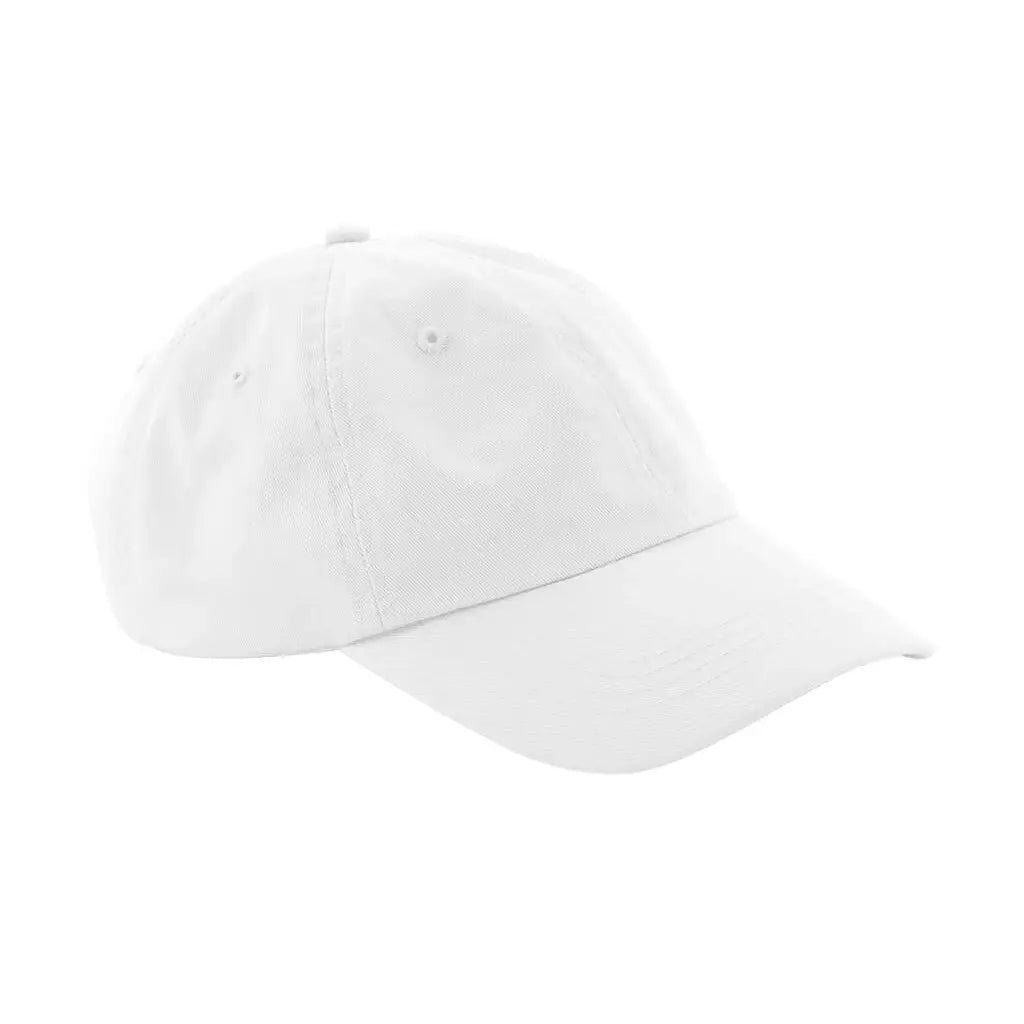 Beechfield Organic Cotton 6 Paneelinen Dad Cap B652N - Valkoinen - Päähineet