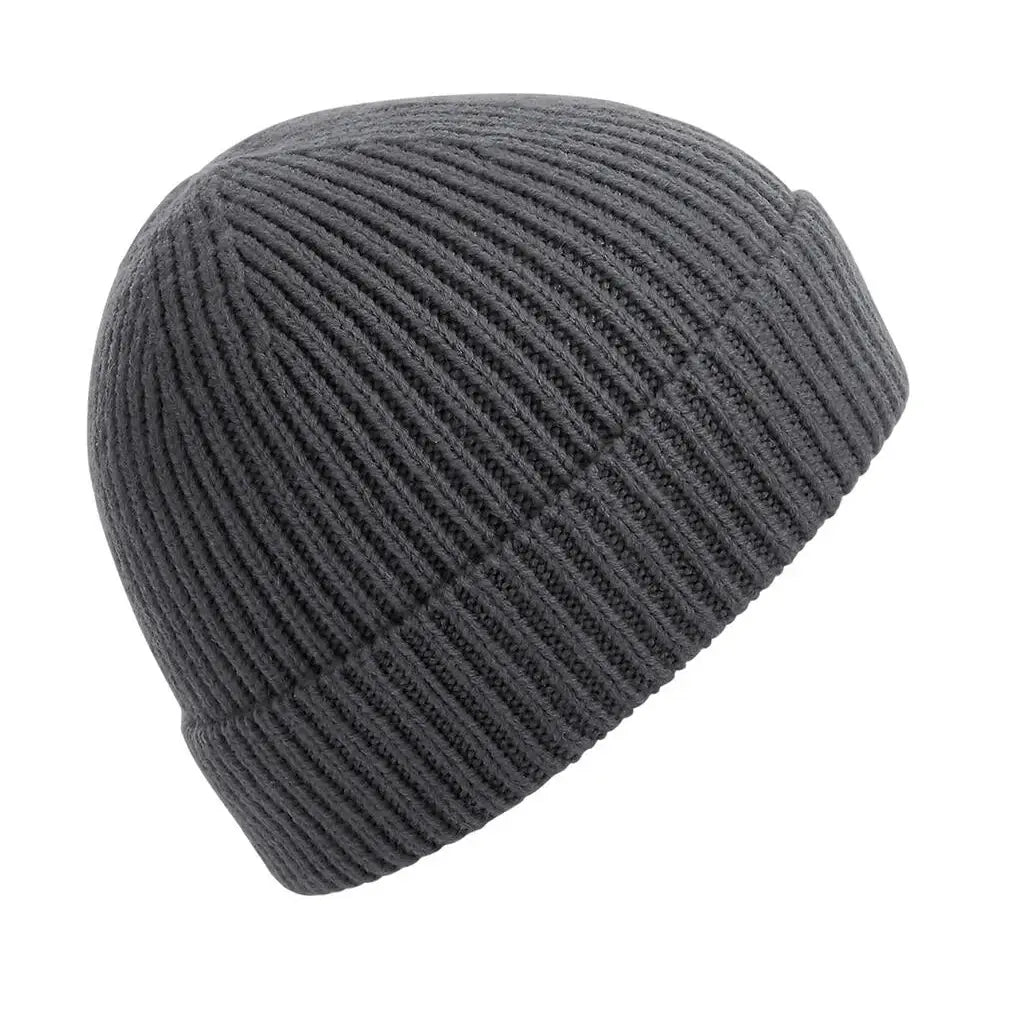 Beechfield Ribbineulottu pipo B380 - Harmaa (Graphite Grey) - Yritystekstiilit
