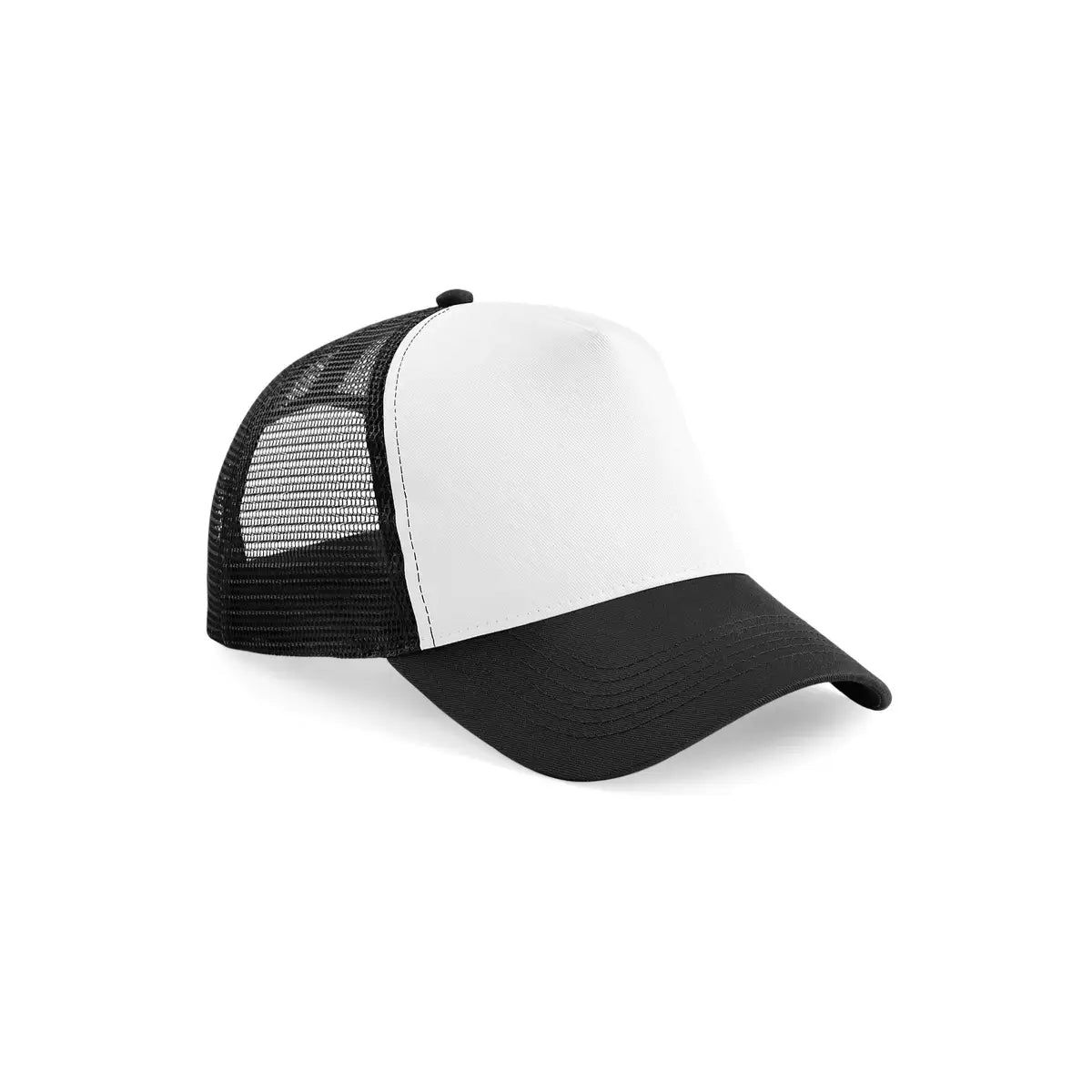 Beechfield Snapback Trucker B640 Lippalakki omalla logolla - Musta/Valkoinen - Yritystekstiilit
