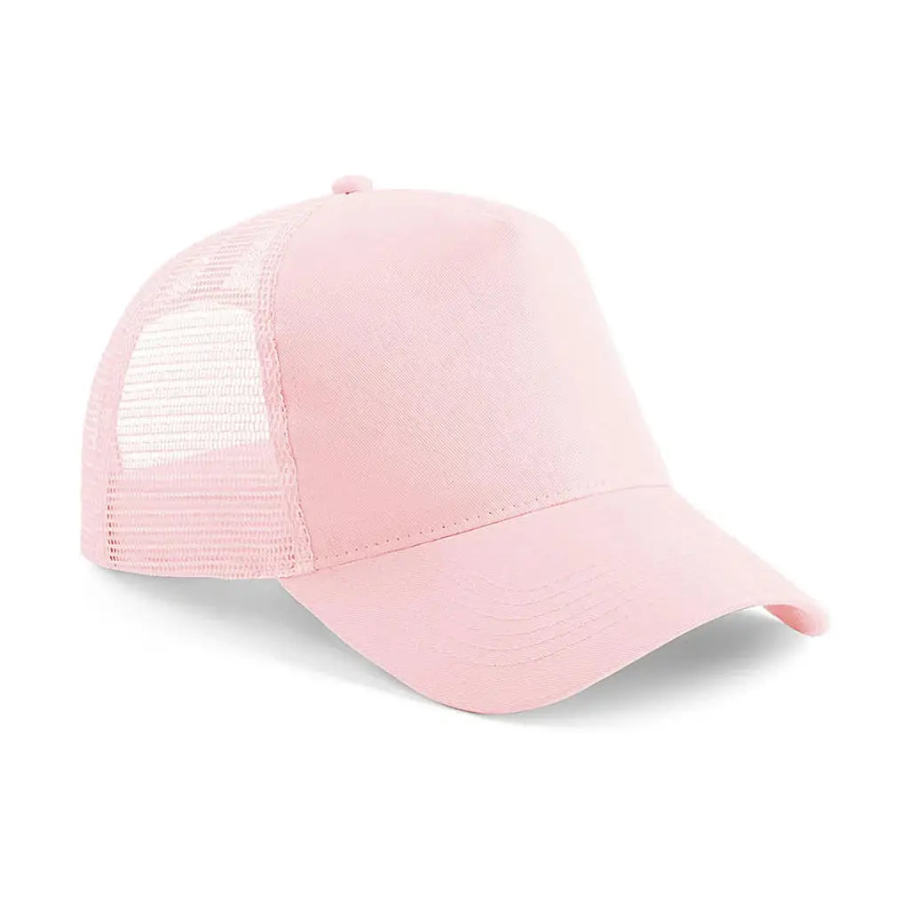 Beechfield Snapback Trucker B640 Lippalakki omalla logolla - Punainen (Pastel Pink) - Yritystekstiilit