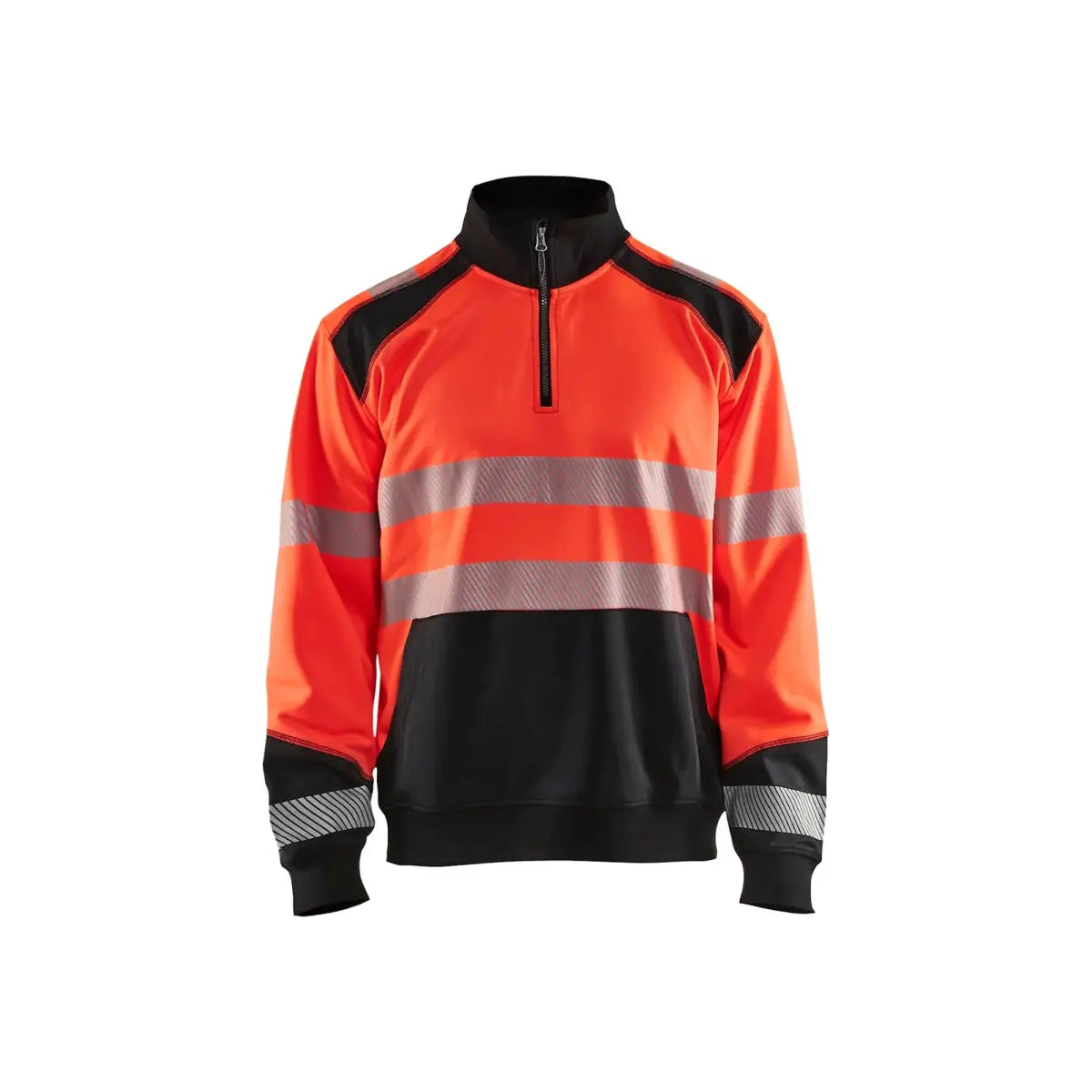 Blåkläder Highvis collegepaita lyhyellä vetoketjulla 35562528 - Huomiopunainen/Musta / M - Blåkläder työvaatteet