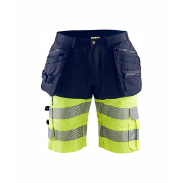 Blåkläder Highvis riipputaskushortsit 4-way stretch 15961811 - Mariininsininen/Huomiokeltainen / C48 - Työvaatteet