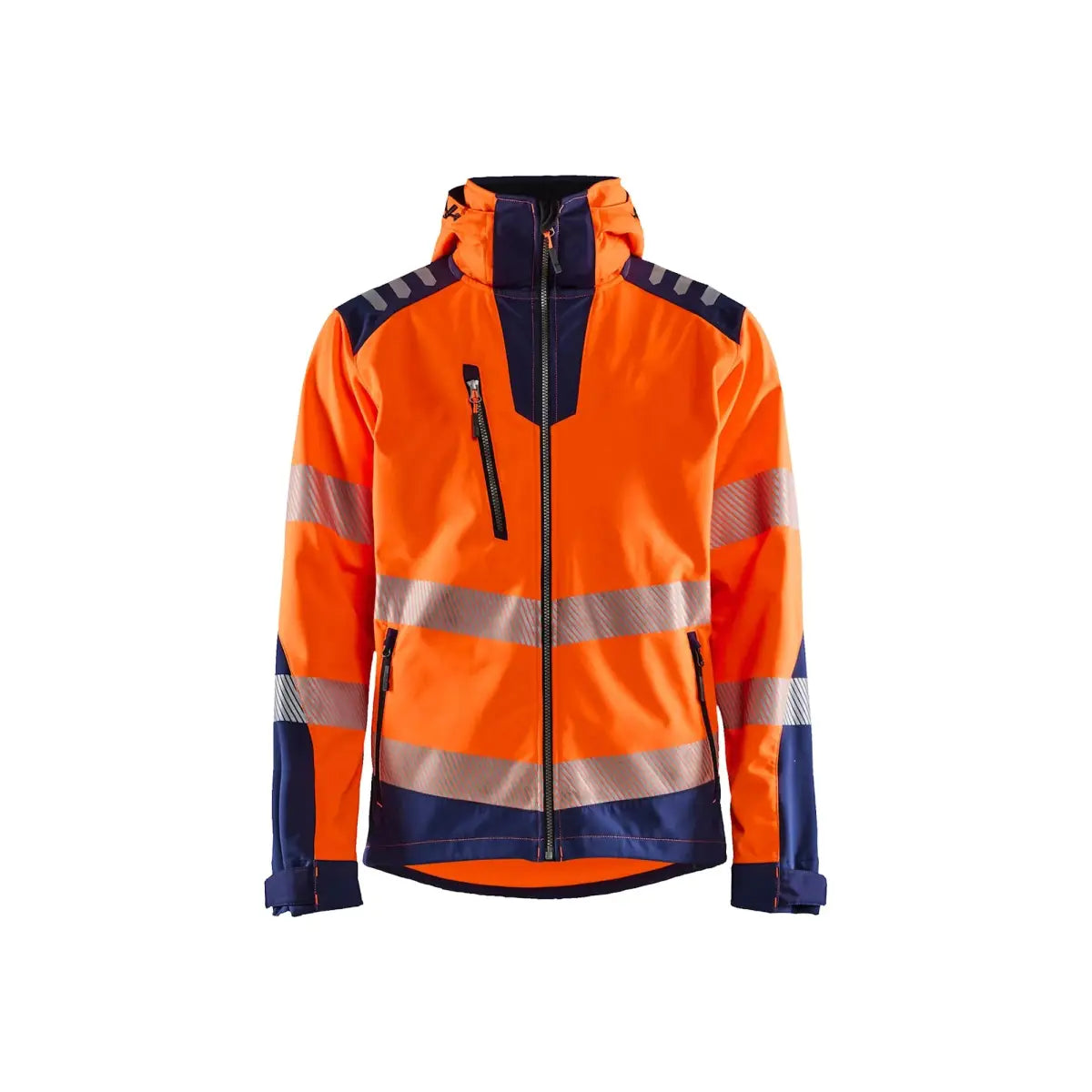 Blåkläder Highvis softshell-takki 44912513 - Huomio-oranssi/Mariininsininen / XS - Blåkläder työvaatteet