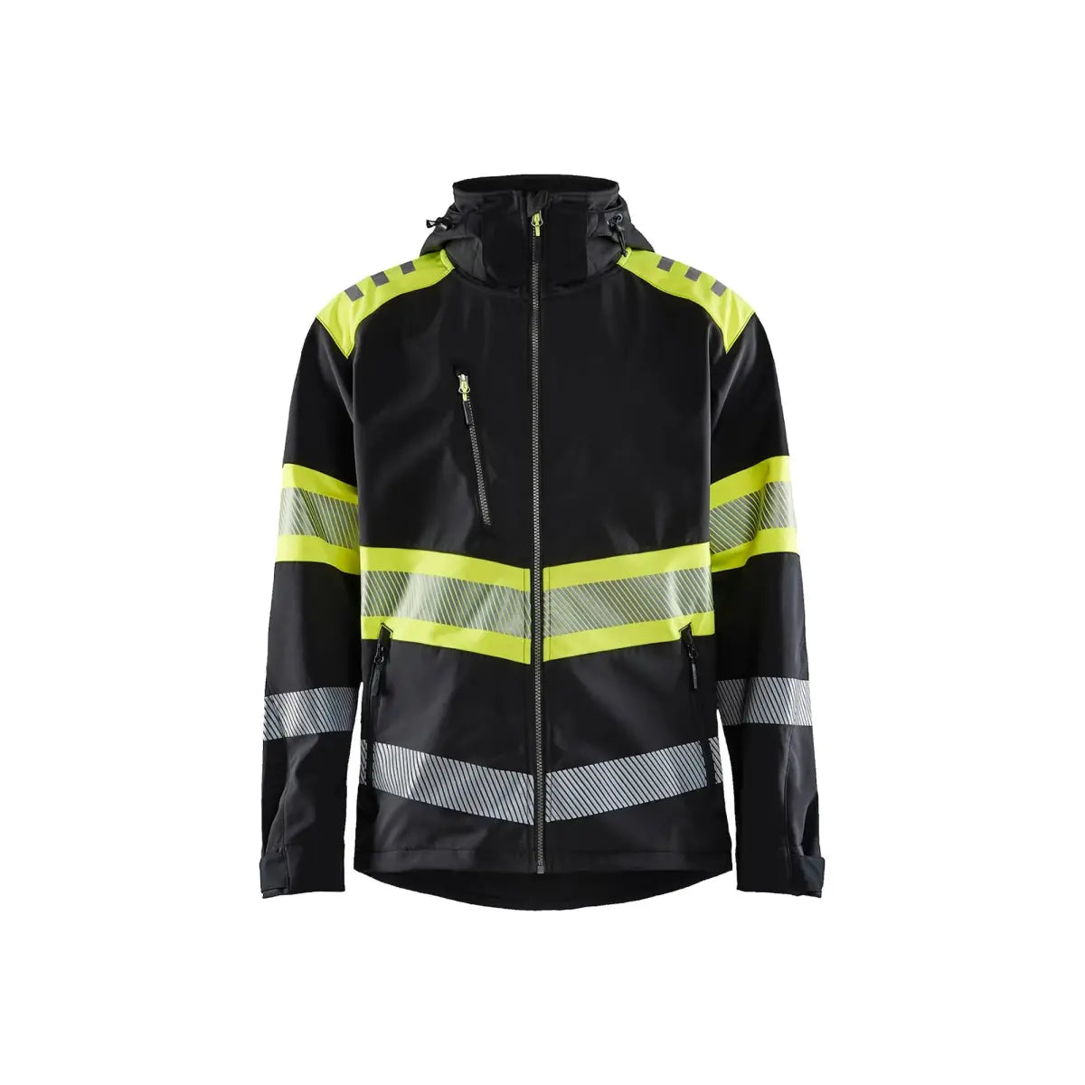 Blåkläder Highvis Softshell-takki 44942513 - Musta/Huomiokeltainen / 4XL - Blåkläder työvaatteet