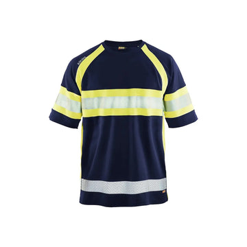 Blåkläder Highvis t-paita UV-suoja 33371051 - Mariininsininen/Huomiokeltainen / XL - Blåkläder työvaatteet