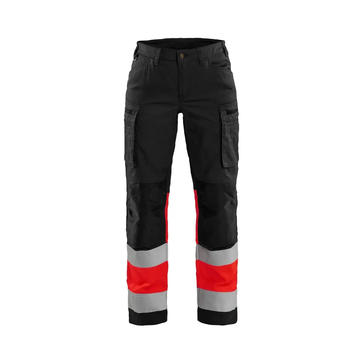 Blåkläder Naisten highvis housut stretch 71611811 - Musta/Huomiopunainen / D20 - Blåkläder työvaatteet