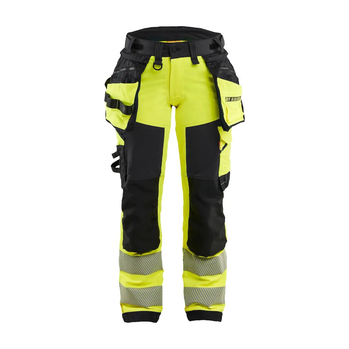 Blåkläder Naisten Highvis riipputaskuhousut 4-way stretch 70221648 - Huomiokeltainen/Musta / C44 - Blåkläder työvaatteet