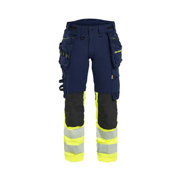 Blåkläder Naisten Highvis riipputaskuhousut 4-way stretch 70251648 - Mariininsininen/Huomiokeltainen / C48 - Blåkläder