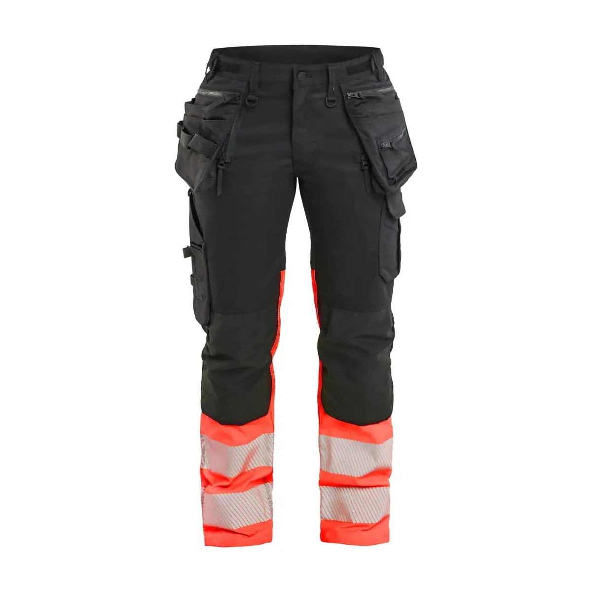 Blåkläder Naisten highvis riipputaskuhousut stretch 70301149 - Musta/Huomiopunainen / D25 - Blåkläder työvaatteet
