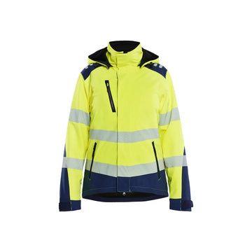 Blåkläder Naisten Highvis Softshell-takki kevyesti topattu 44012513 - Huomiokeltainen/Mariininsininen / XS - Blåkläder