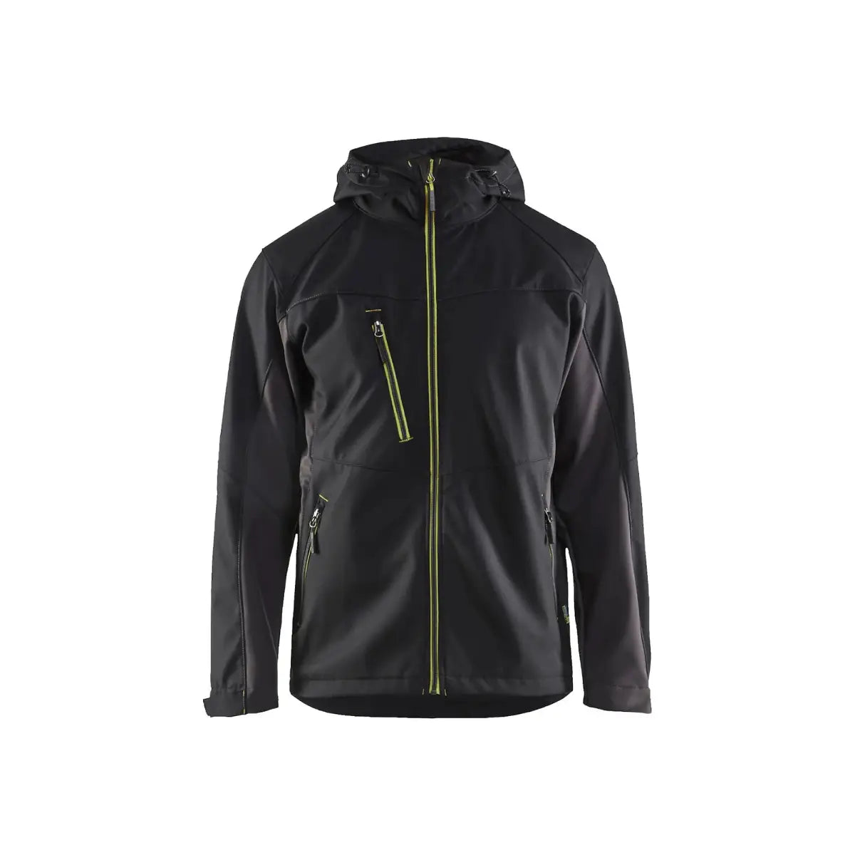 Blåkläder Softshell-takki hupulla 47532516 - Musta/Huomiokeltainen / 4XL - Blåkläder työvaatteet