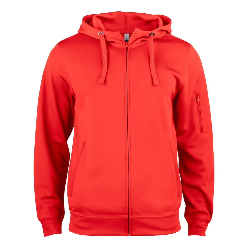 Clique Basic Active Lankavärjätty Vetoketjuhuppari - Punainen / 4XL - Yritystekstiilit
