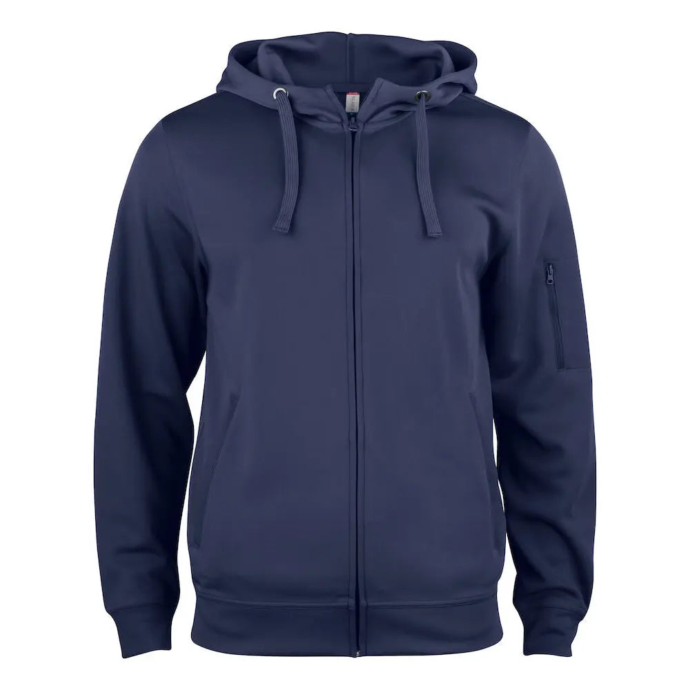 Clique Basic Active Lankavärjätty Vetoketjuhuppari - Sininen (Dark Blue) / 4XL - Yritystekstiilit