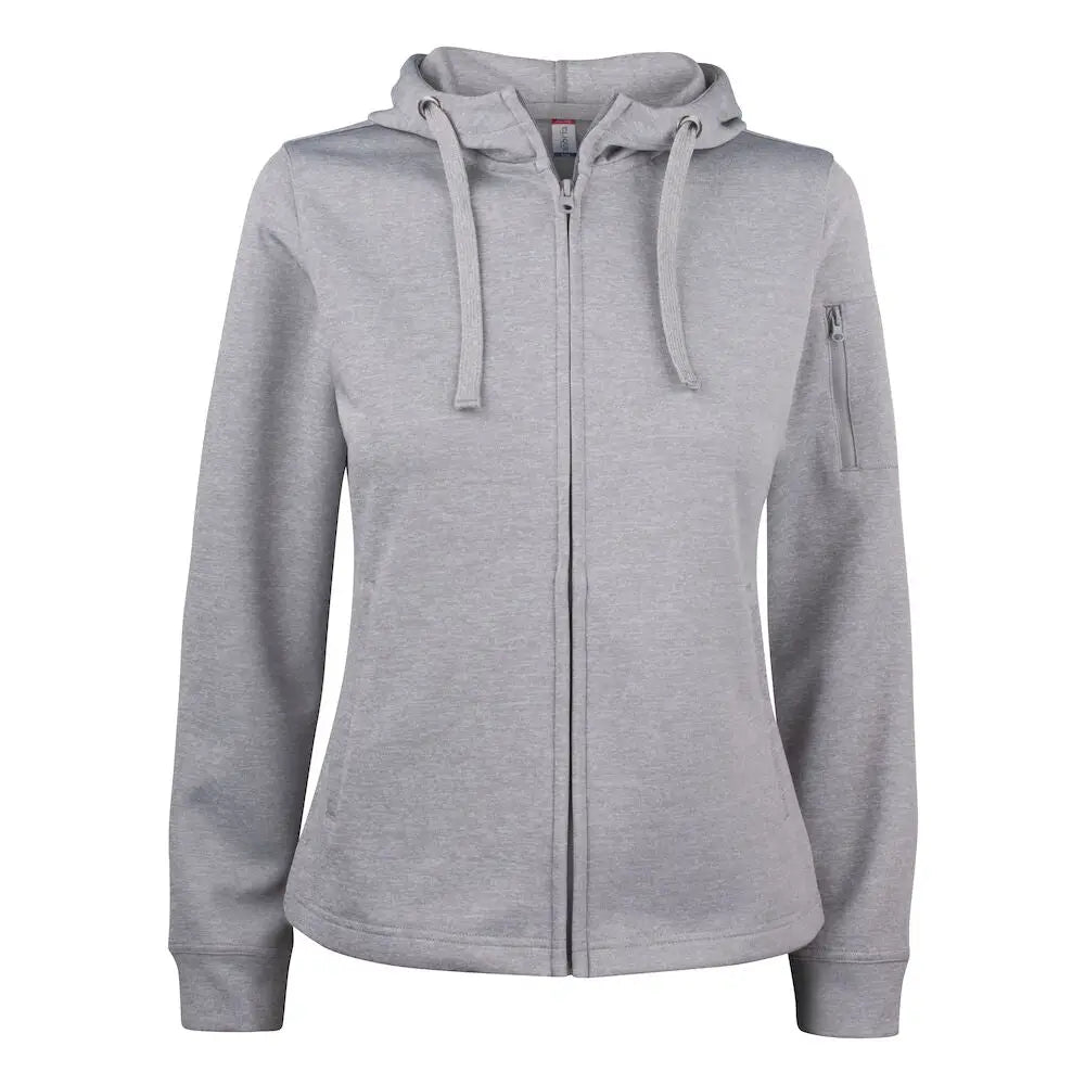 Clique Basic Active Vetoketjuhuppari Naisille - Harmaa (Heather Grey) / XS - Yritystekstiilit