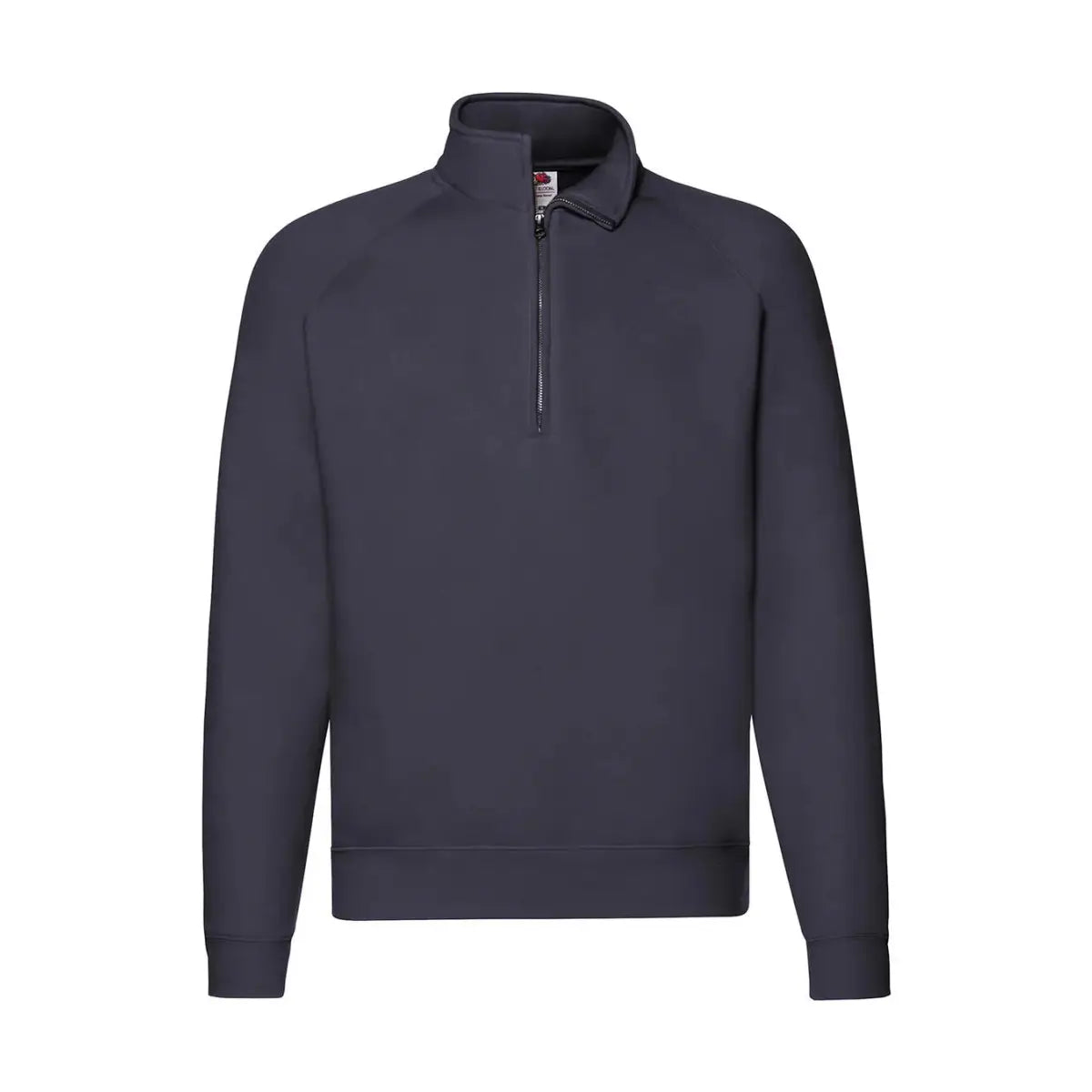 Fruit of the Loom Premium Zip Neck College - Sininen (Deep Navy) / S - Yritystekstiilit