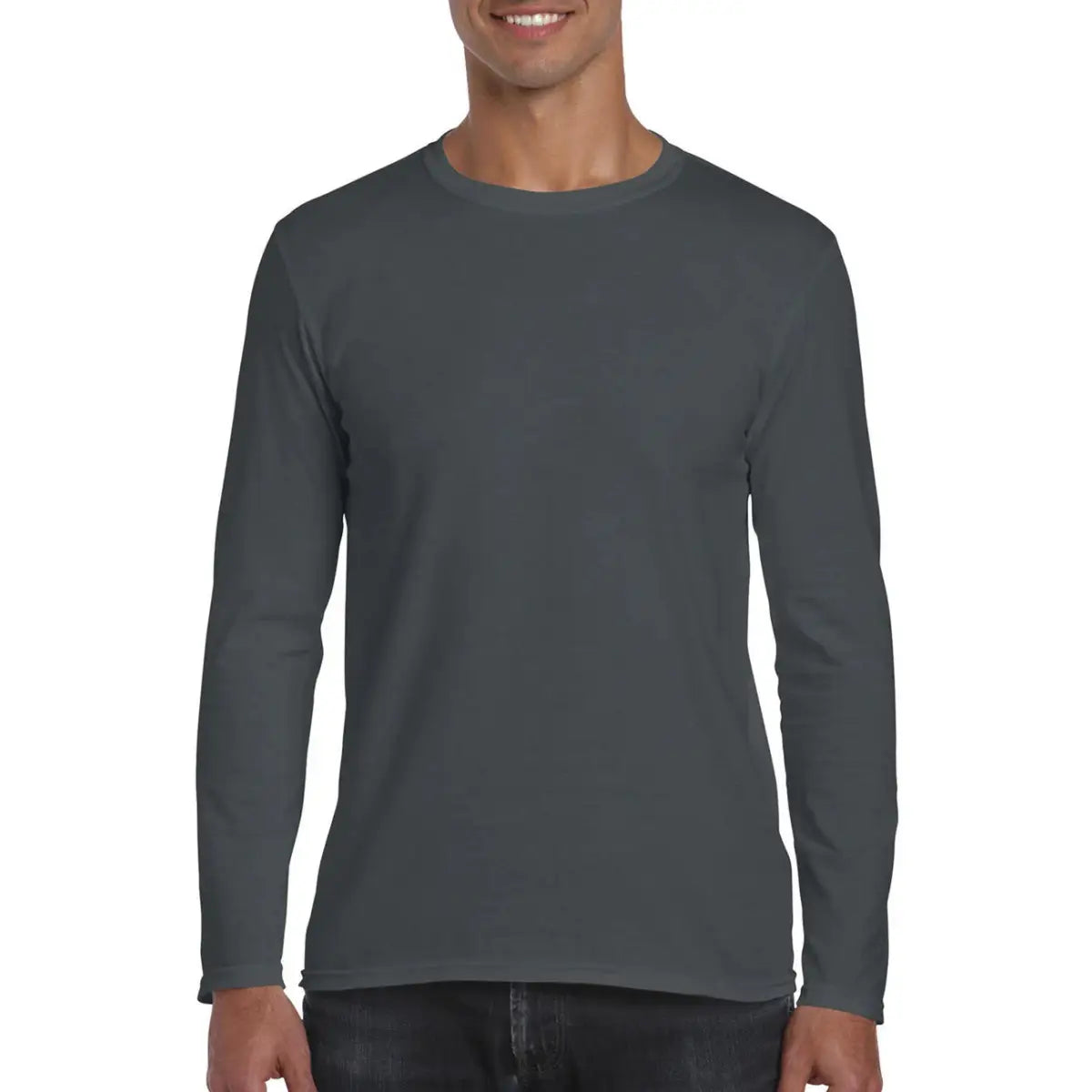 Gildan Sofstyle Pitkähihainen T-Paita - Harmaa (Charcoal) / S - Yritystekstiilit