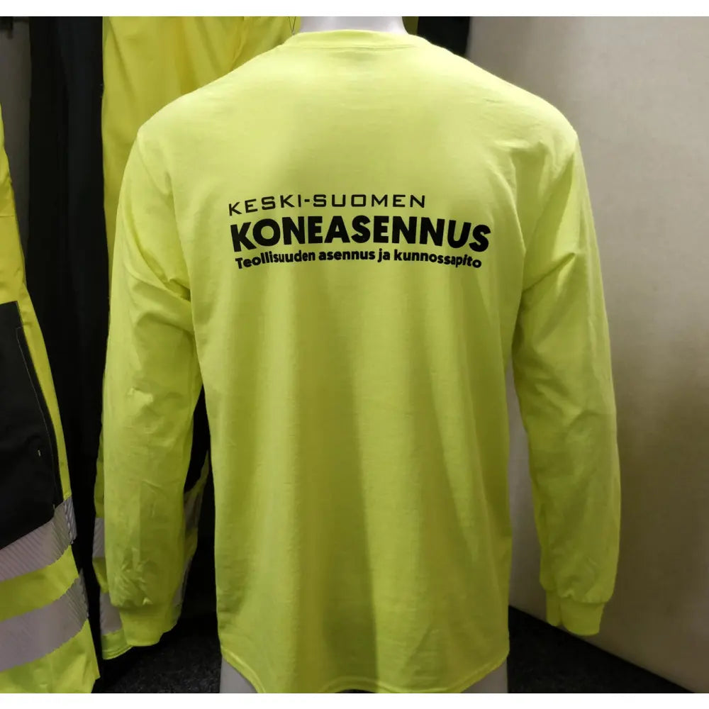 Gildan Ultra Cotton Pitkähihainen Huomiopaita kahdella Painatuksella - min. 20kpl - Yritystekstiilit