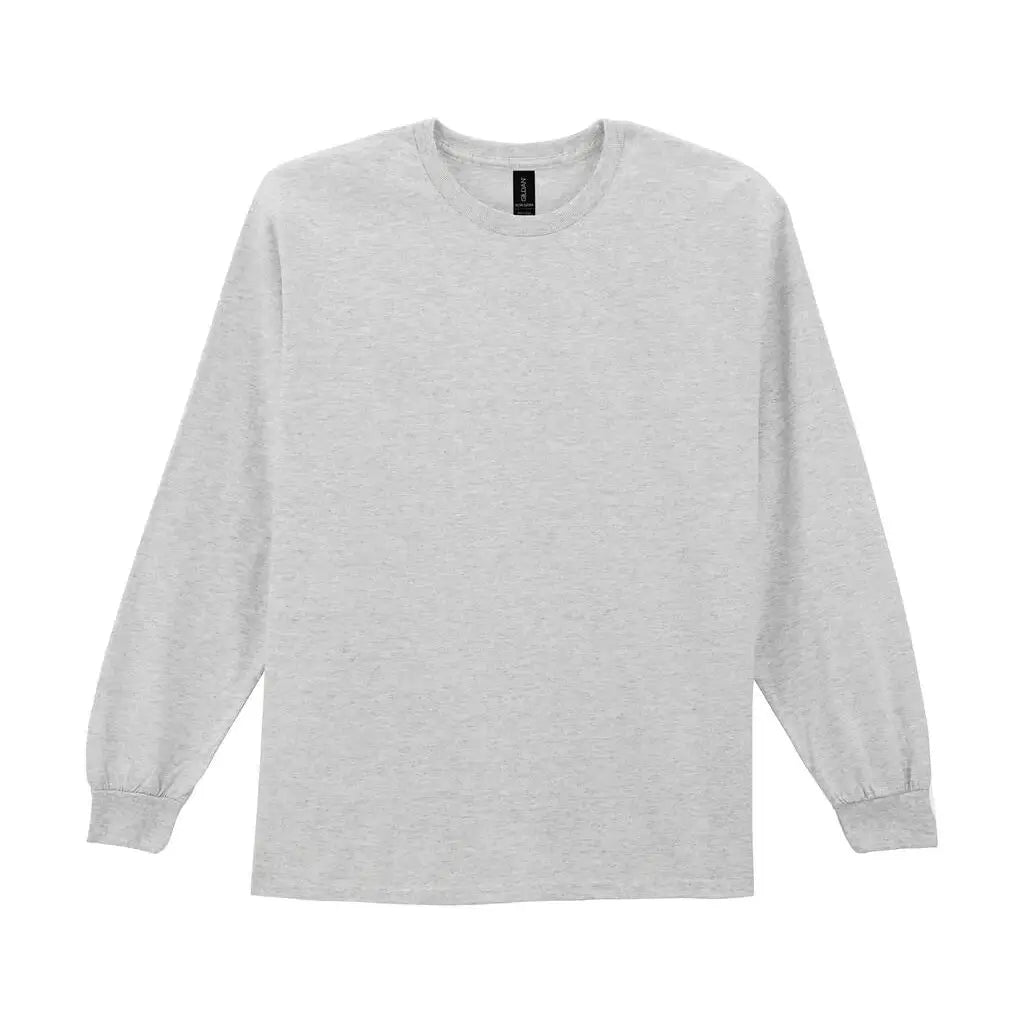 Gildan Ultra Cotton Pitkähihainen T-Paita - Harmaa (Ash Grey) / S - Yritystekstiilit