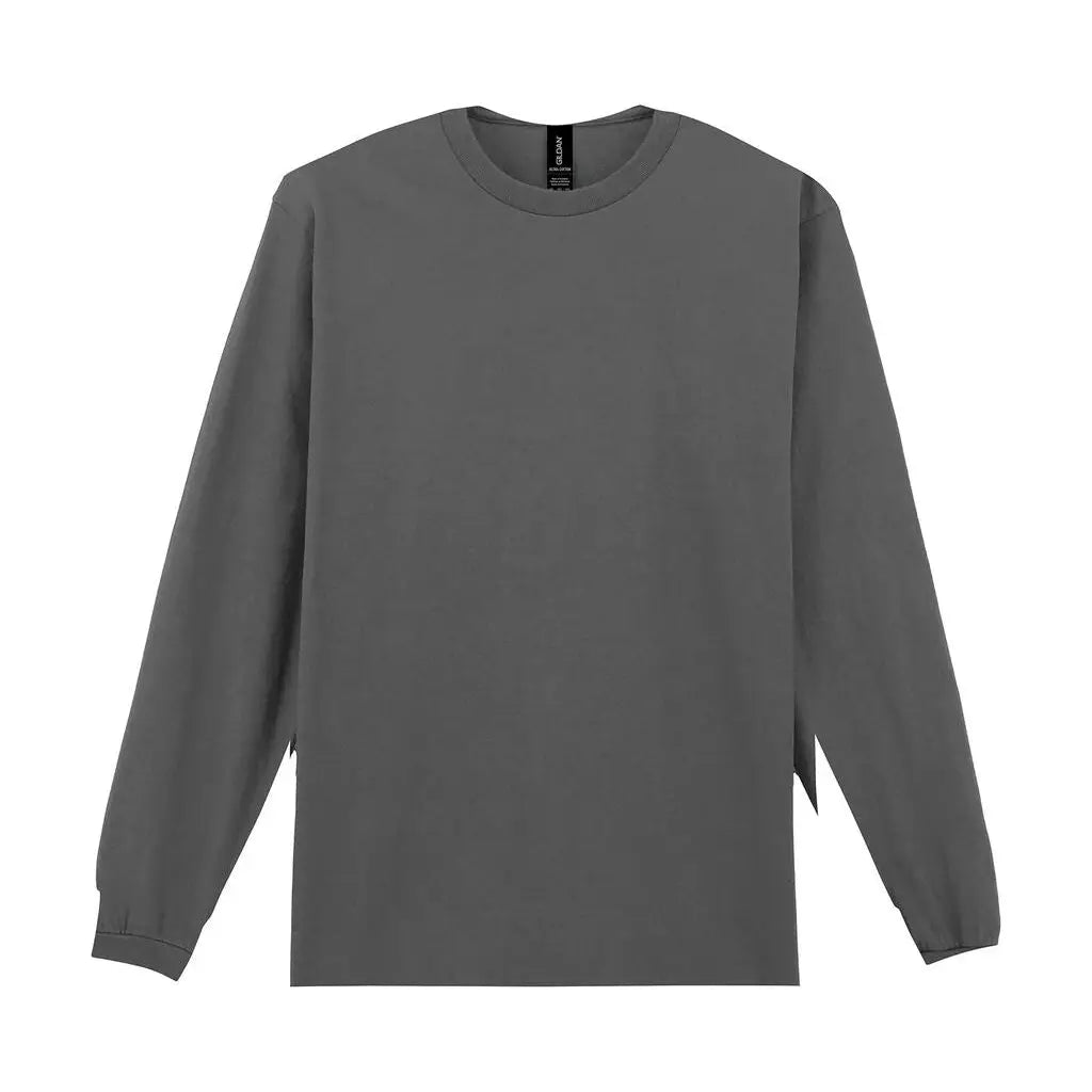 Gildan Ultra Cotton Pitkähihainen T-Paita - Harmaa (Charcoal) / S - Yritystekstiilit