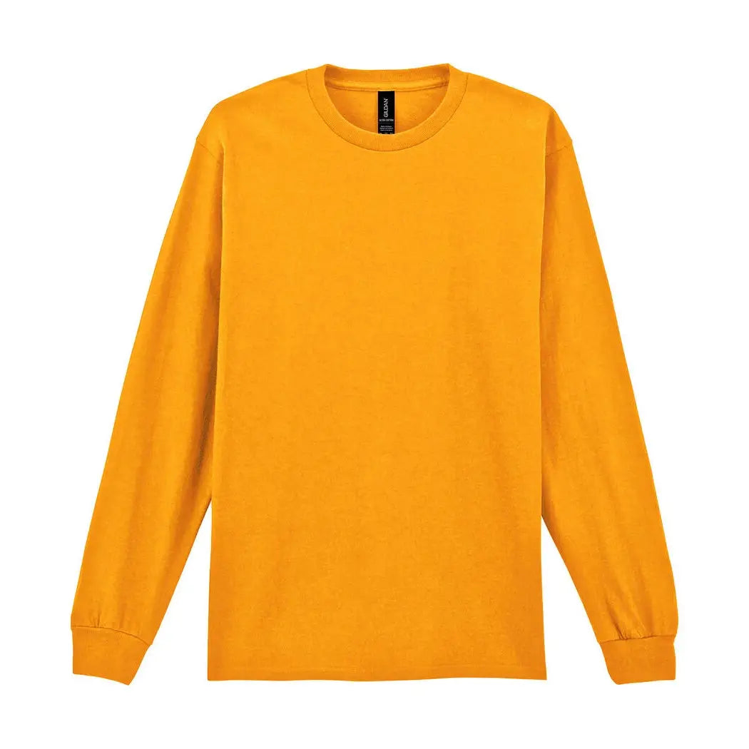 Gildan Ultra Cotton Pitkähihainen T-Paita - Keltainen (Gold) / S - Yritystekstiilit