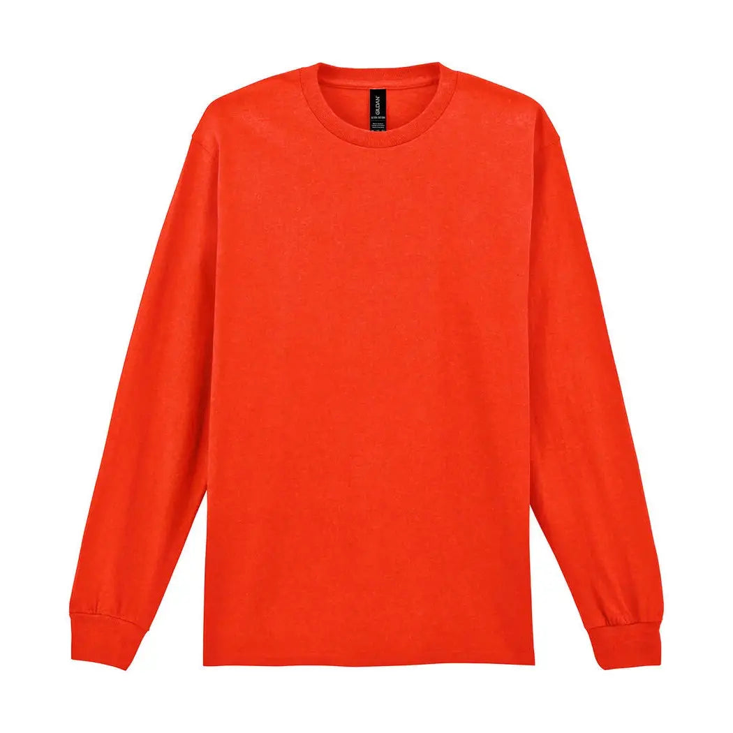 Gildan Ultra Cotton Pitkähihainen T-Paita - Oranssi / S - Yritystekstiilit