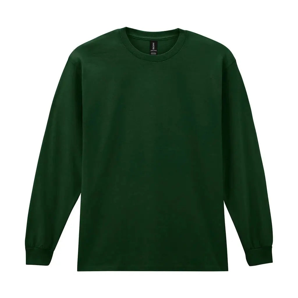 Gildan Ultra Cotton Pitkähihainen T-Paita - Vihreä (Forest Green) / S - Yritystekstiilit