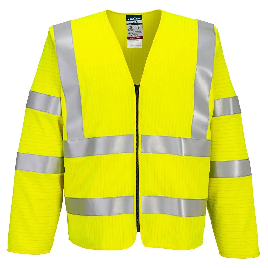 Portwest Bizflame Hi-Vis FR pitkähihainen vetoketjullinen liivi FR616 - L/XL - Työliivit