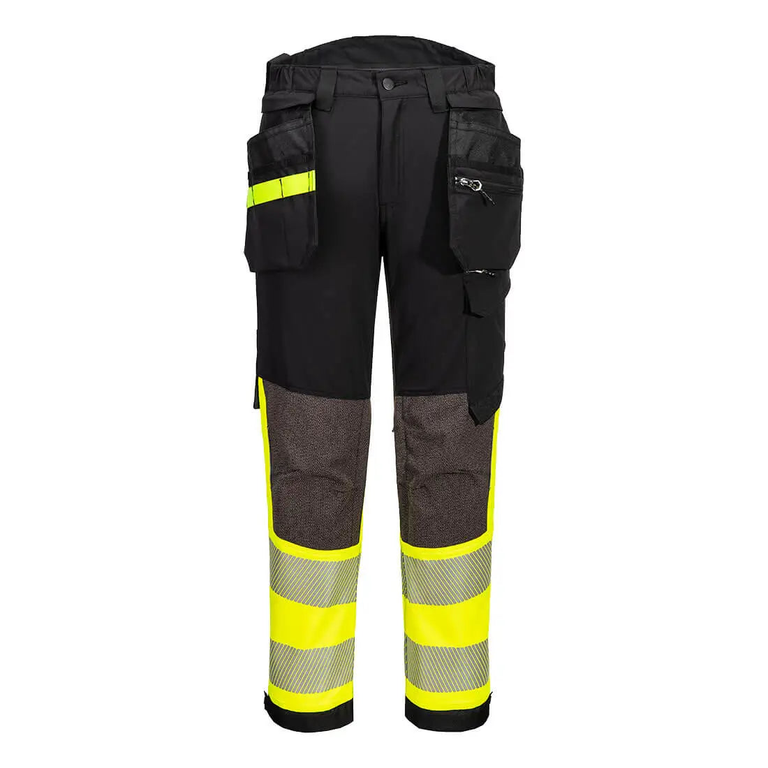 Portwest Ev4 Hi-Vis 1-Luokan Joustavat Housut - Lyhyt (Short) / kelta/ musta / 28 - Työvaatteet