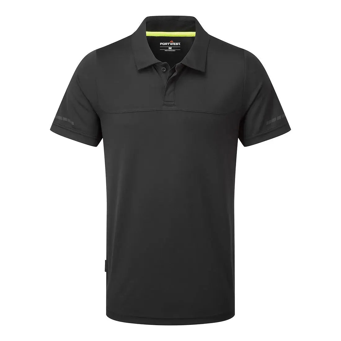 Portwest EV4 ohut lyhythihainen pikee-paita - Musta / 4XL - Työvaatteet
