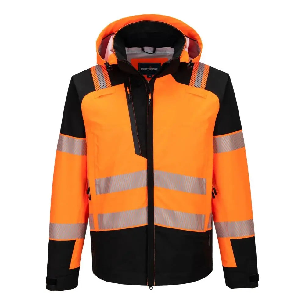 Portwest PW3 Hi-Vis Sadetakki (3L) T166 - Oranssi/Musta / 4XL - Työtakit