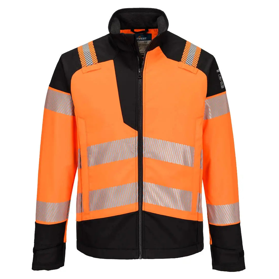 Portwest PW3 Modaflame Softshell Hi-Vis Multi-Normi FR-takki FR718 - Oranssi/Musta / L - Työtakit