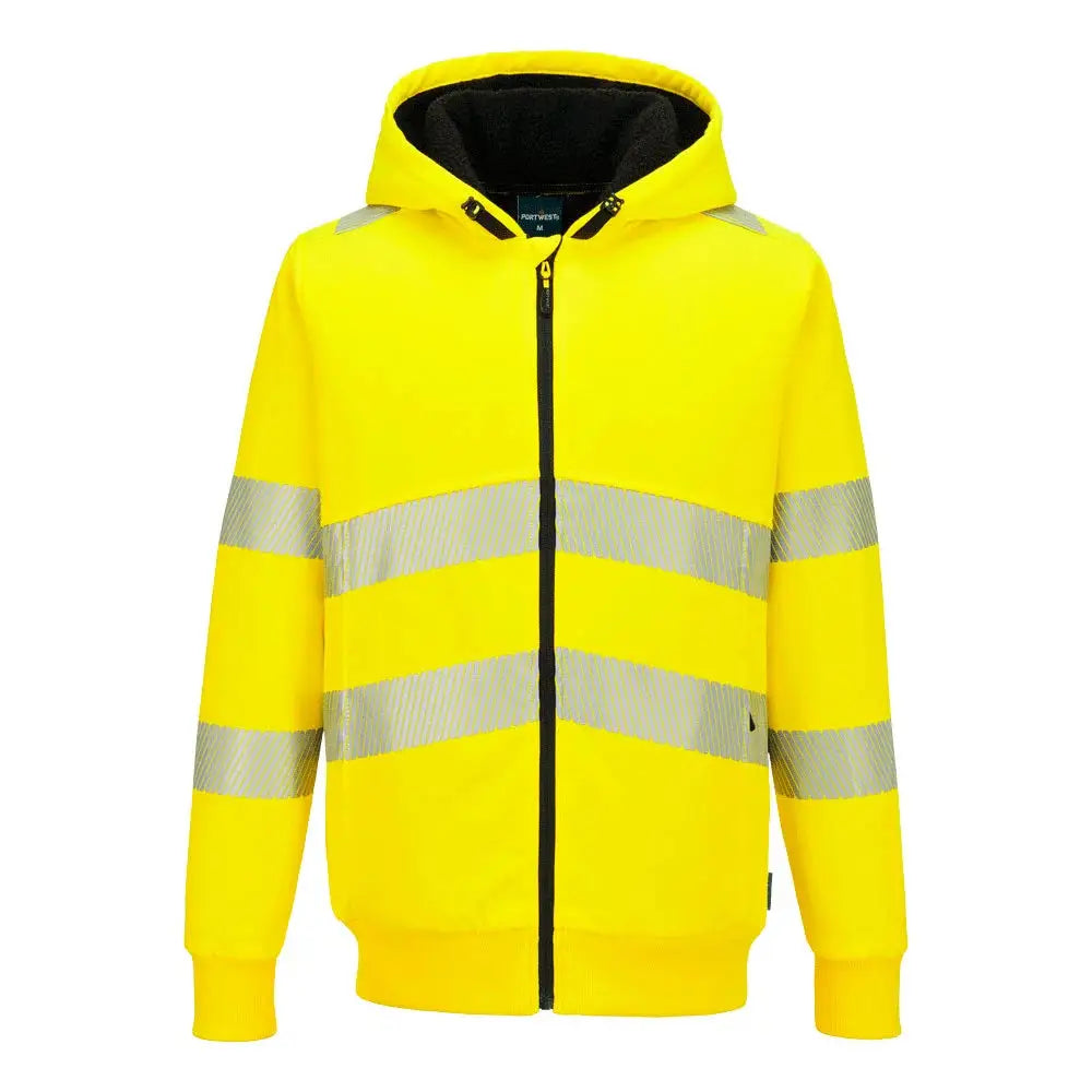 Portwest PW321 Hi-Vis vetoketjullinen talvihuppari - Keltainen / 4XL - Työvaatteet