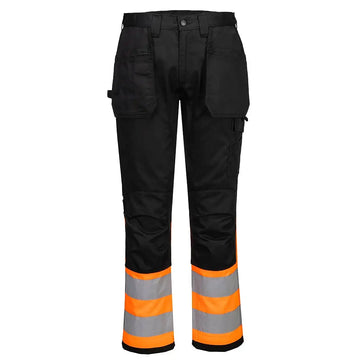 Portwest WX2 Eco Hi-Vis riipputasku housut Luokka 1 CD858 - Oranssi/Musta / 2XL - Työhousut