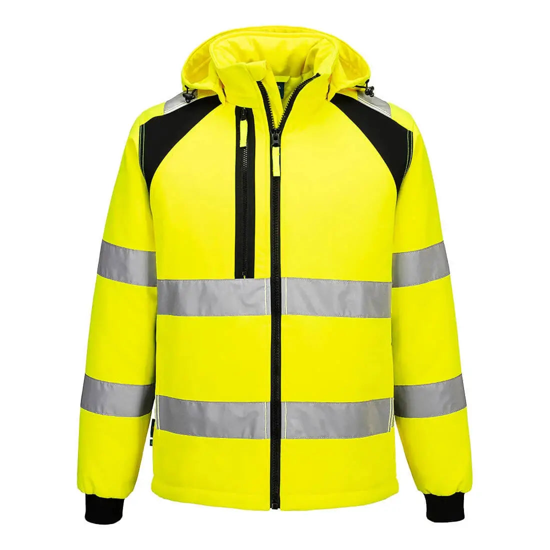 Portwest WX2 Hi-Vis Vuorellinen Softshell-takki 2L CD809 - kelta/ musta / 4XL - Työtakit