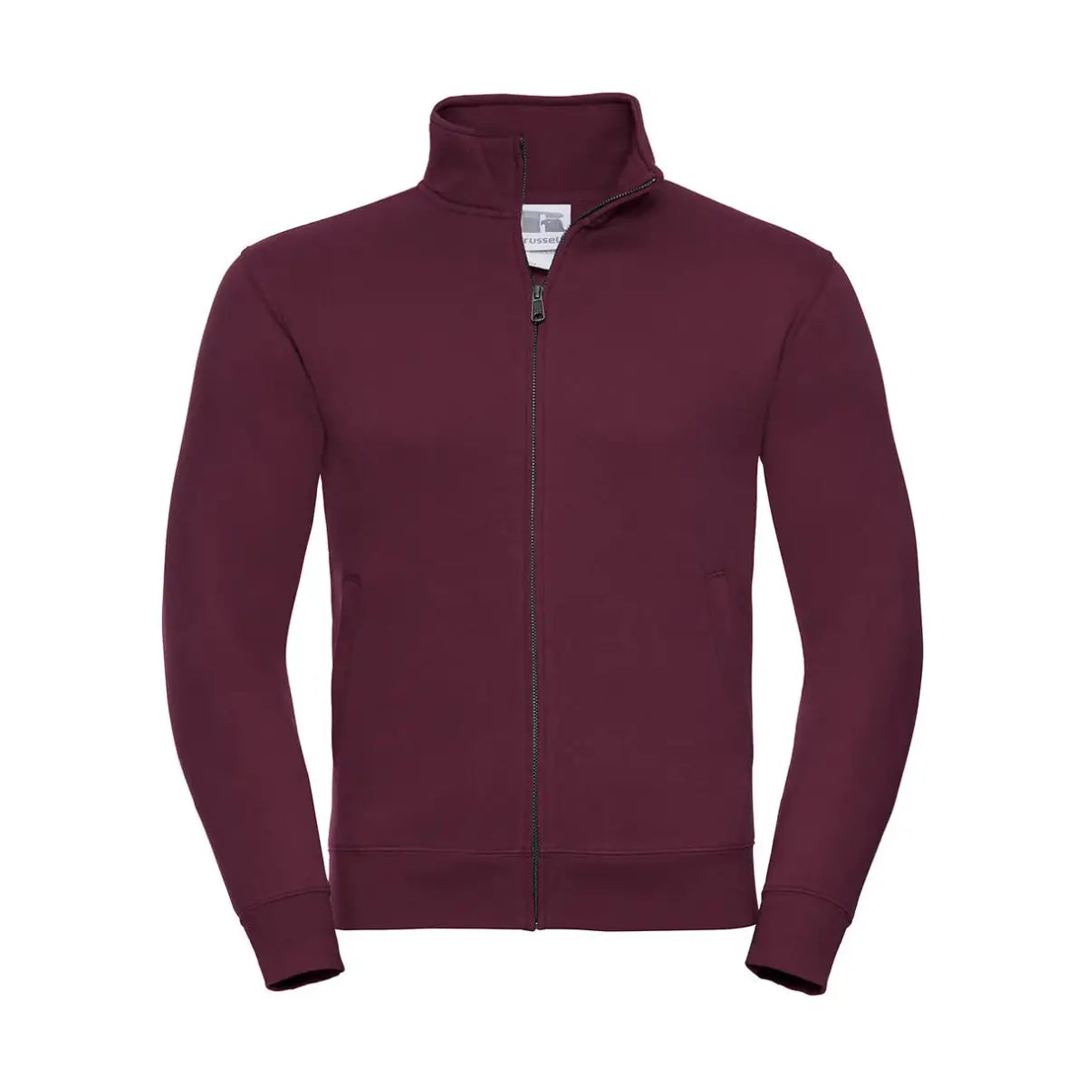 Russell Authentic Miesten vetoketjullinen Collegetakki - Punainen (Burgundy) / XS - Yritystekstiilit
