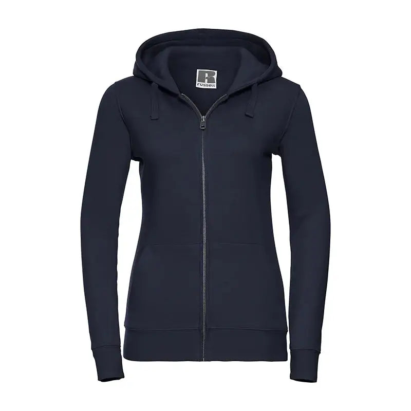Russell Naisten Authentic Vetoketjuhuppari - Sininen (French Navy) / XS - Yritystekstiilit