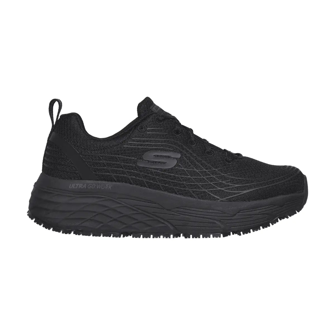 Max Cushioning Work Shoe w - Musta