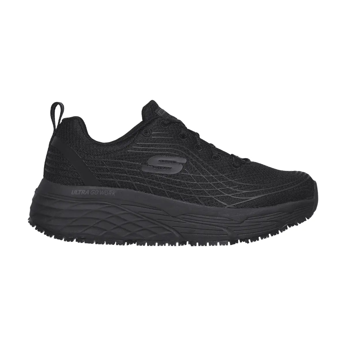 Max Cushioning Work Shoe w - Musta
